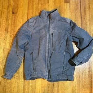 Kuhl Vintage Patina Dyed Zip Up Work Outdoors Canvas Jacket Mens Size S Gray